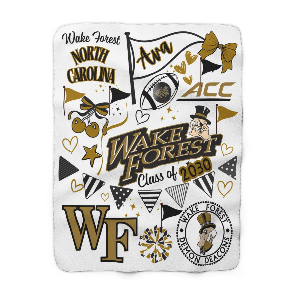 Custom College Commitment Blanket – Classic Collegiate Velveteen