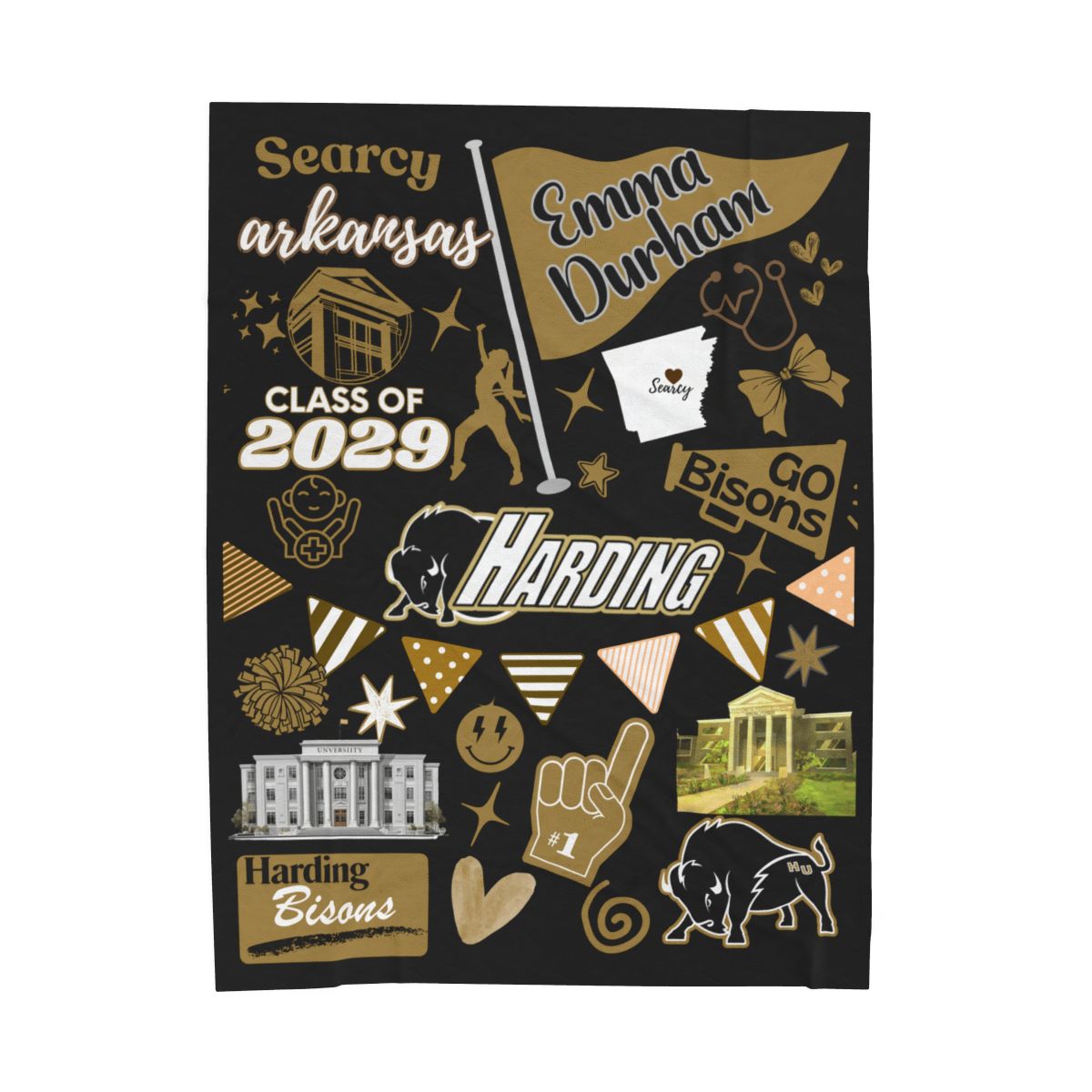 Custom College Commitment Blanket – Classic Collegiate Sherpa