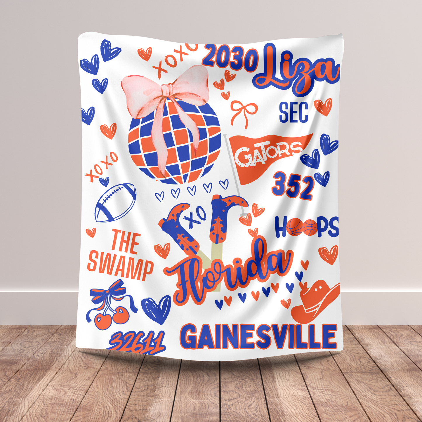 Custom College Commitment Blanket – Disco Edition (Velveteen)