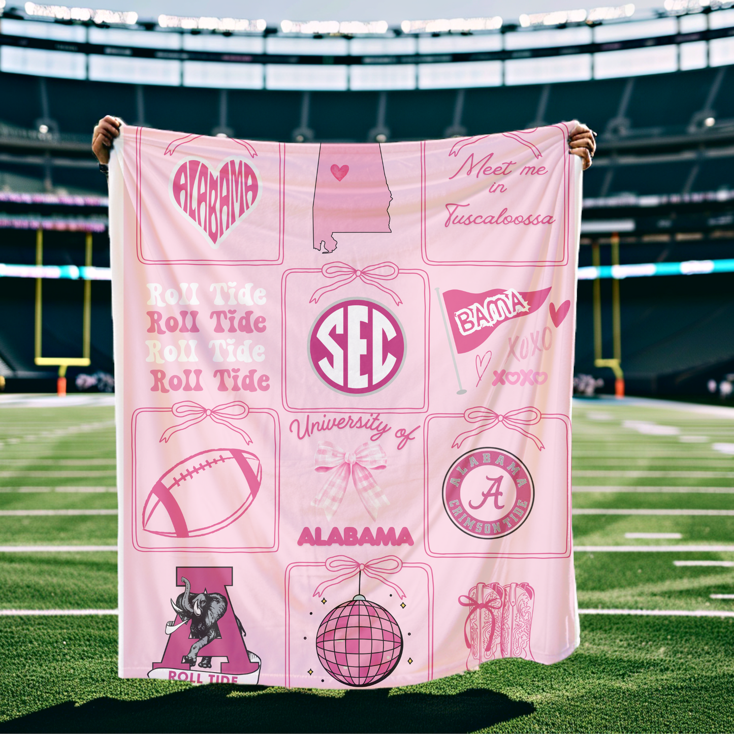 Custom College Stadium Graphic Blanket (Sherpa)