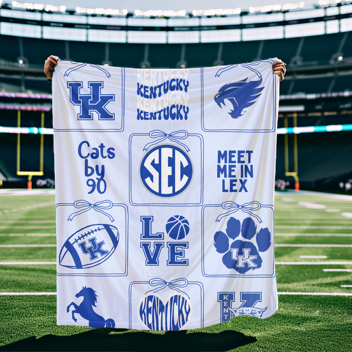 Custom College Stadium Graphic Blanket (Sherpa)