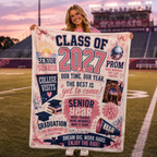Class of 2027 Sherpa Fleece Blanket — Senior Year Celebration Throw