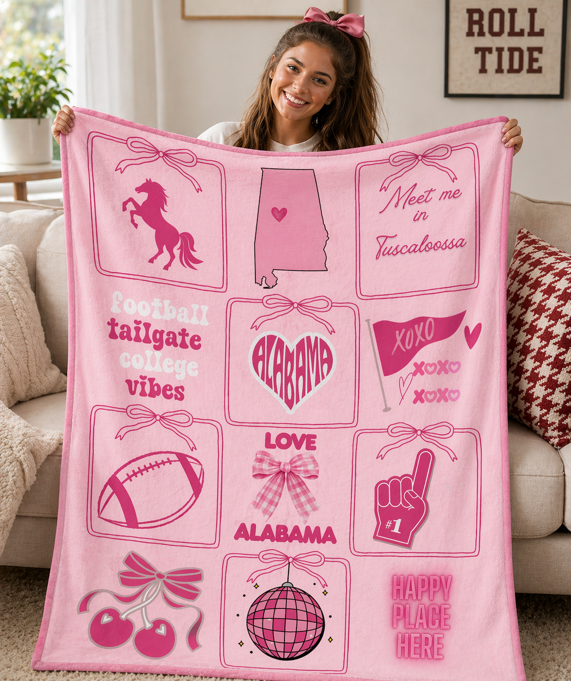 Custom College Commitment Blanket  Velveteen or sherpa  All College Available Personalized