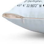 Personalized Home for the Holidays with your Longitude Latitude Personalized Pillow