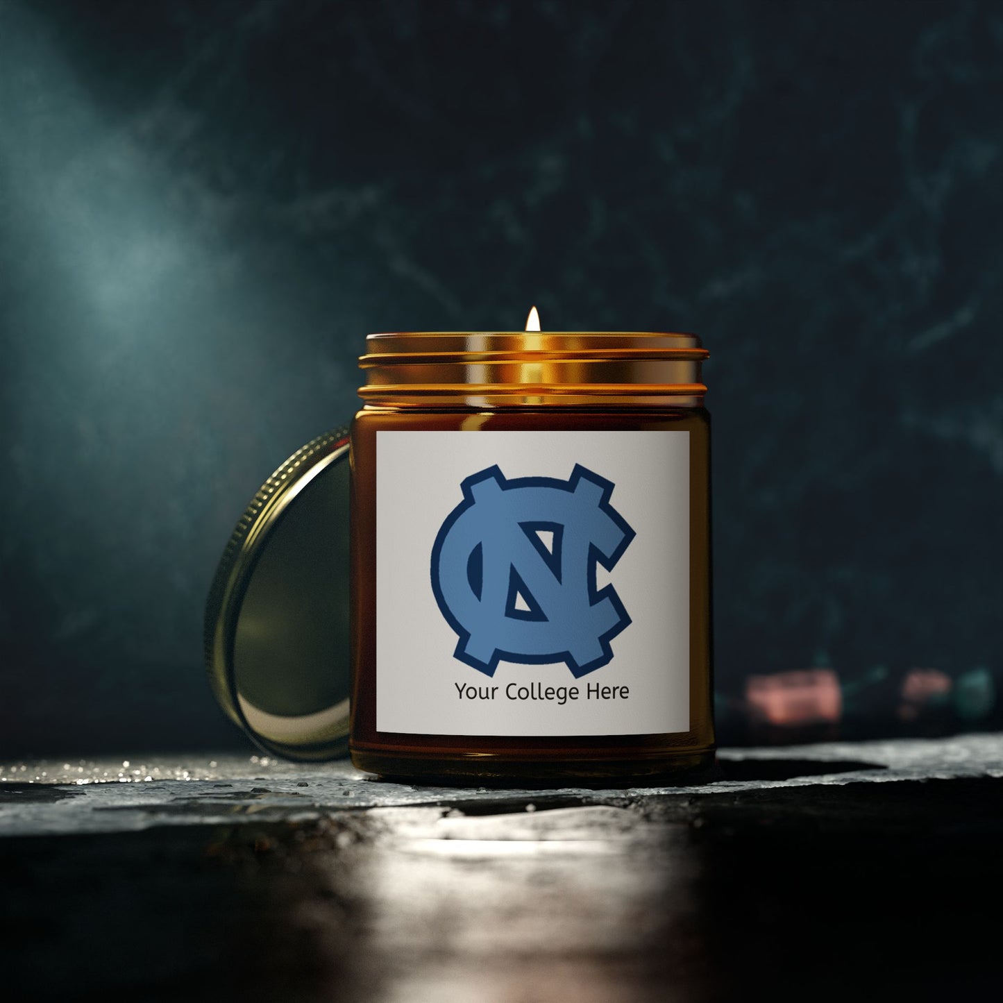 Scented Candle Personalized with College Name and Colors