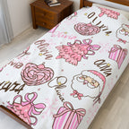 Personalized Pink Christmas Blanket