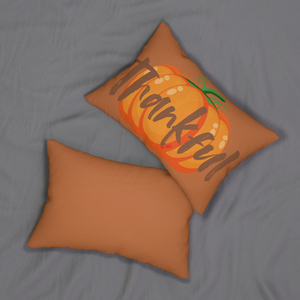 Thankful Pumpkin Throw Pillow | Fall Harvest Decor | Autumn Cushion | Rustic Thanksgiving Accent | Cozy Seasonal Pillow"