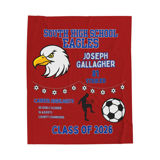 Personalized Senior Night Blanket - Football Basketball Soccer Baseball Softball, Class of 2026, Custom Gift for High School Senior,