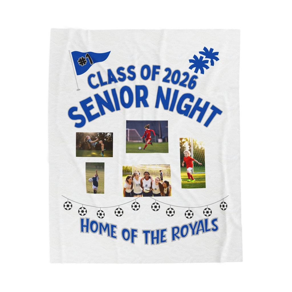 Senior Night Sports Team Gift, Personalized Memory Photos, Soft Throw, High School Graduation Keepsake, Custom Fleece Bedding, all sports