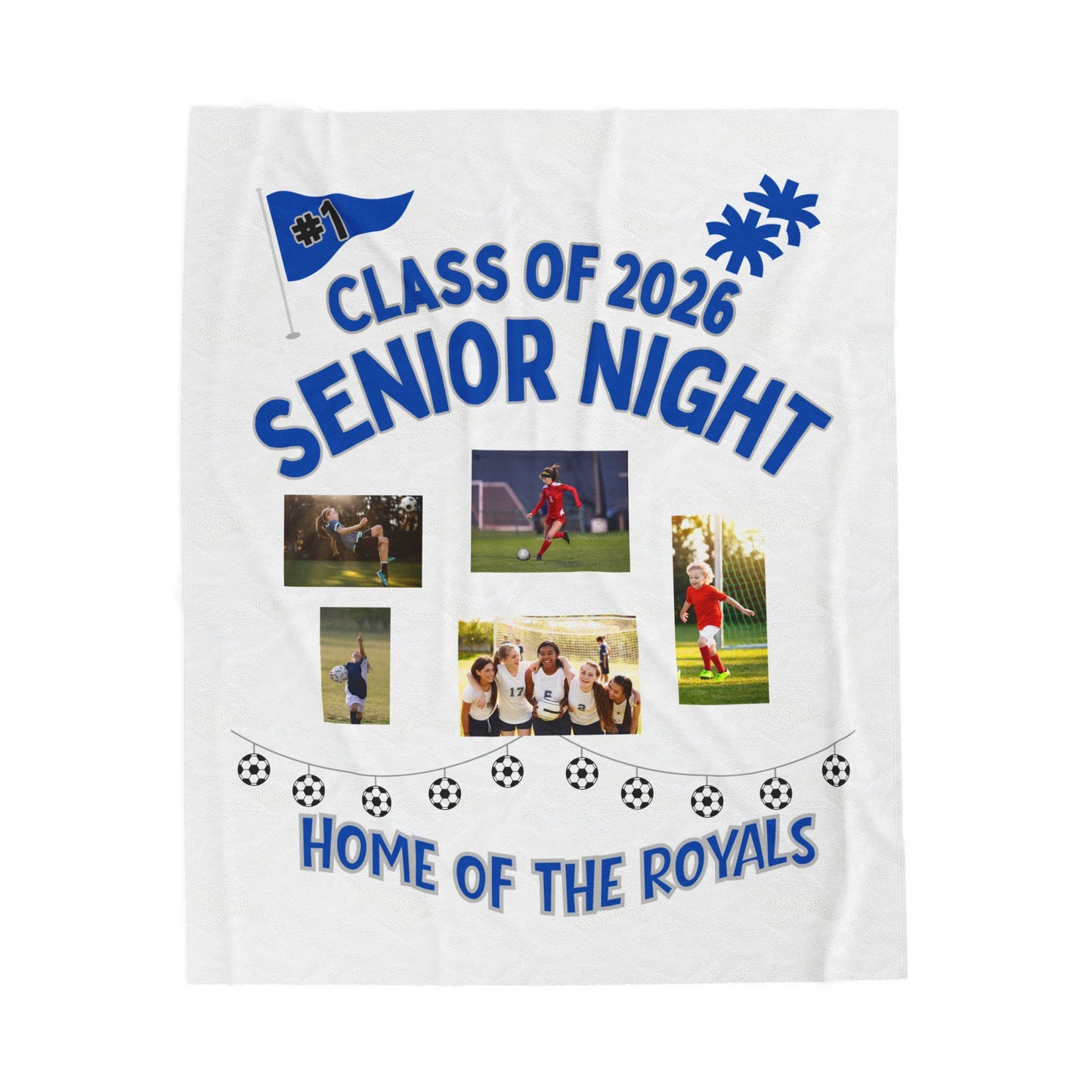 Senior Night Sports Team Gift, Personalized Memory Photos, Soft Throw, High School Graduation Keepsake, Custom Fleece Bedding, all sports