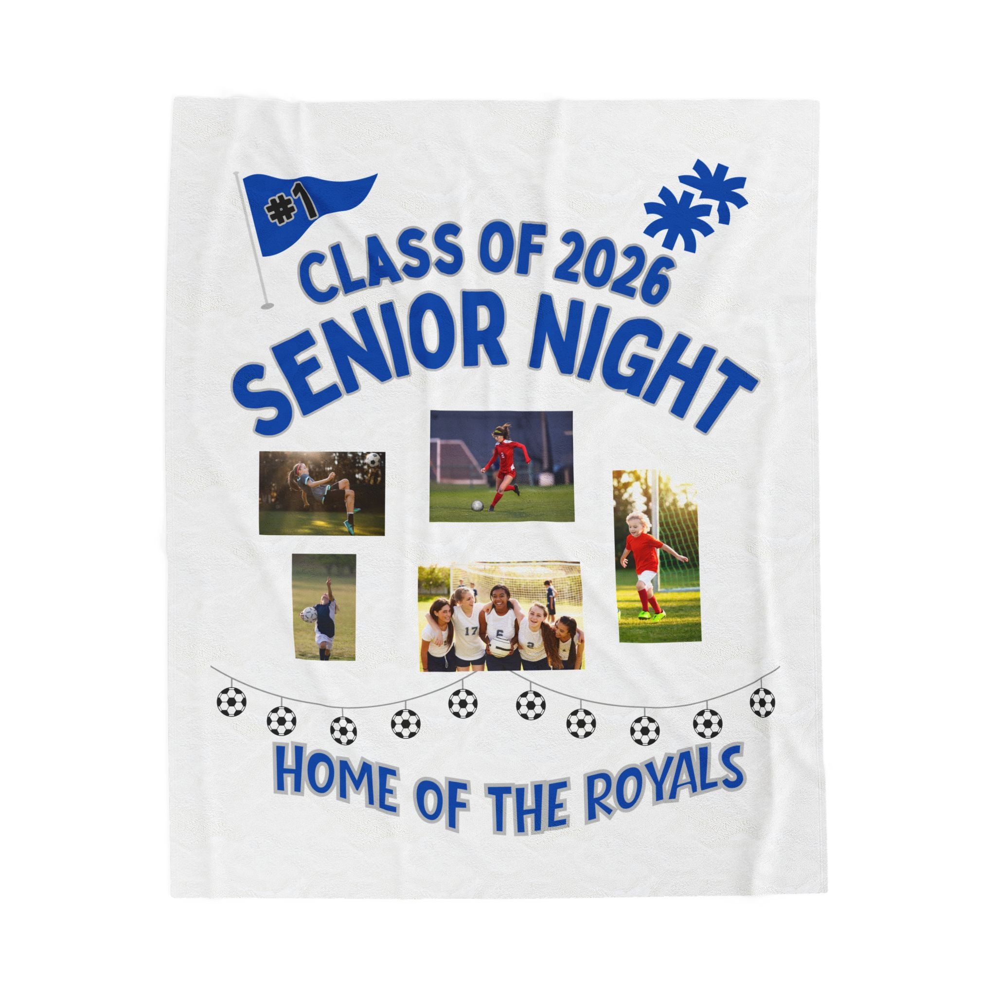 Senior Night Sports Team Gift, Personalized Memory Photos, Soft Throw, High School Graduation Keepsake, Custom Fleece Bedding, all sports