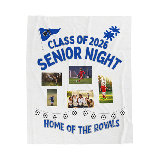 Senior Night Sports Team Gift, Personalized Memory Photos, Soft Throw, High School Graduation Keepsake, Custom Fleece Bedding, all sports