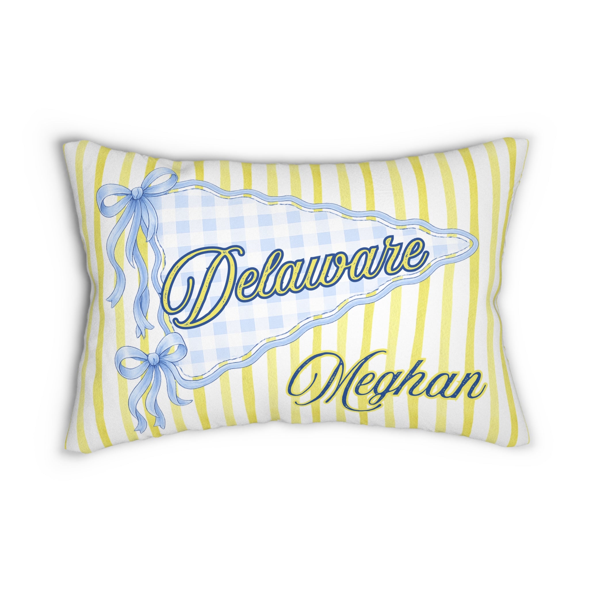 Personalized Delaware Pillow | Coquette Dorm Decor