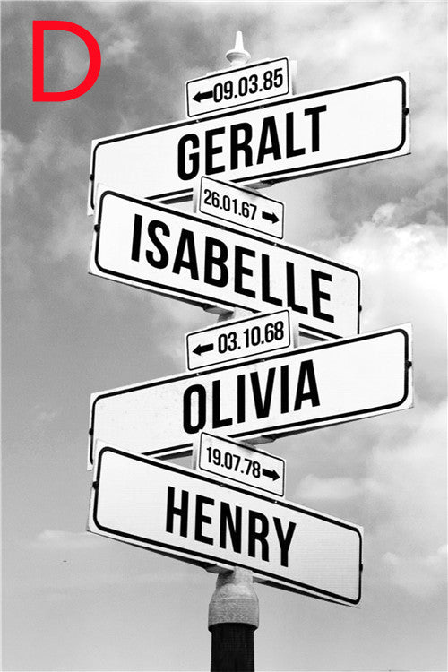Personalized Family or Friends Name on Portrait Signs  Wall art