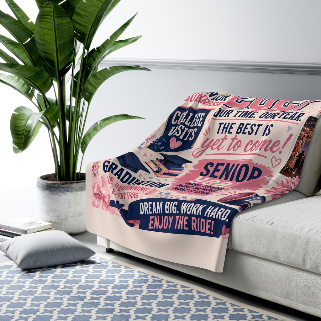 Class of 2027 Sherpa Fleece Blanket — Senior Year Celebration Throw