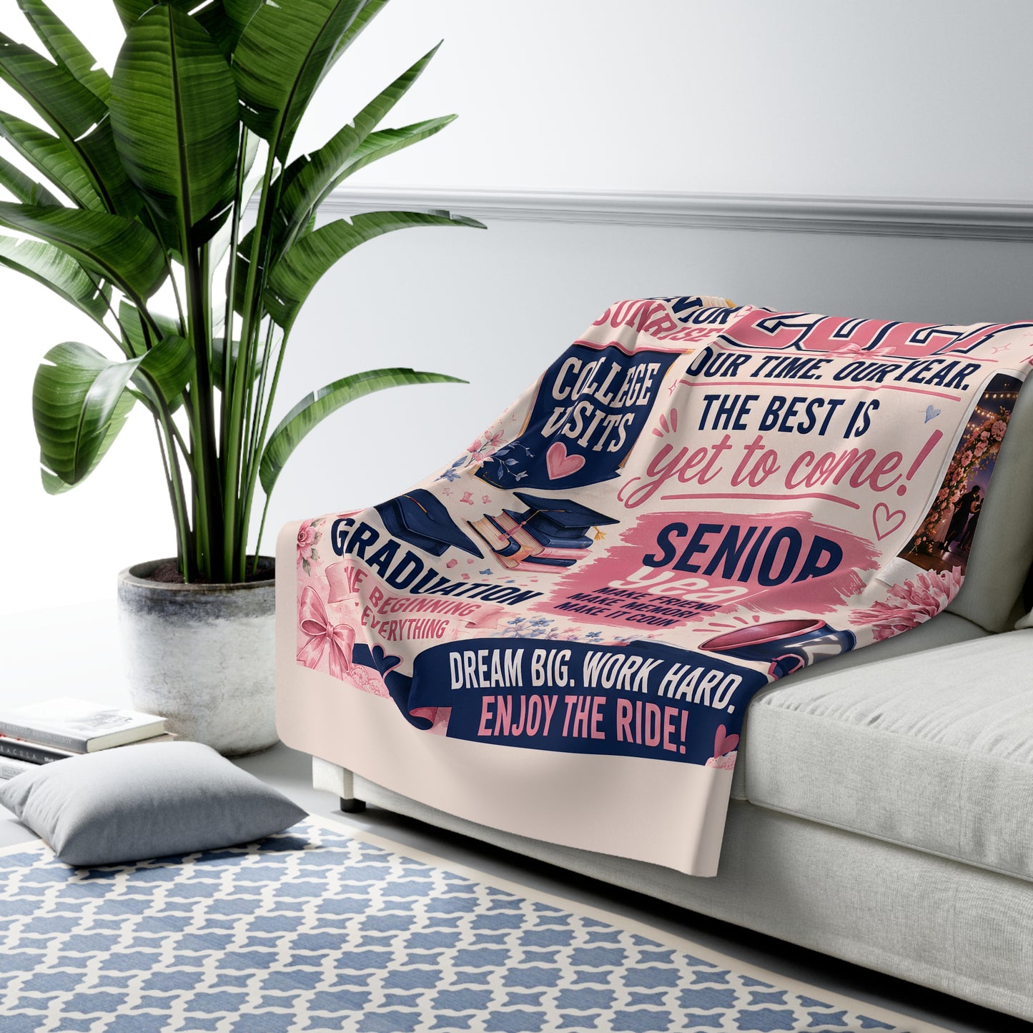 Class of 2027 Sherpa Fleece Blanket — Senior Year Celebration Throw