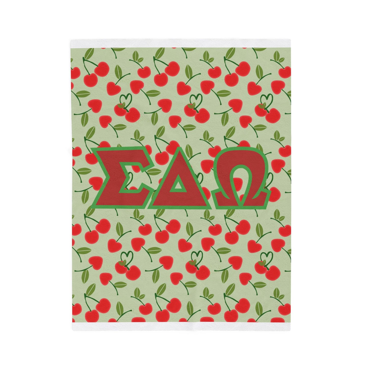 Personalized Sorority Cherry with big letters. Throw, Graduation Gift, Custom College Dorm Decor, Big Little Reveal, sorority gift