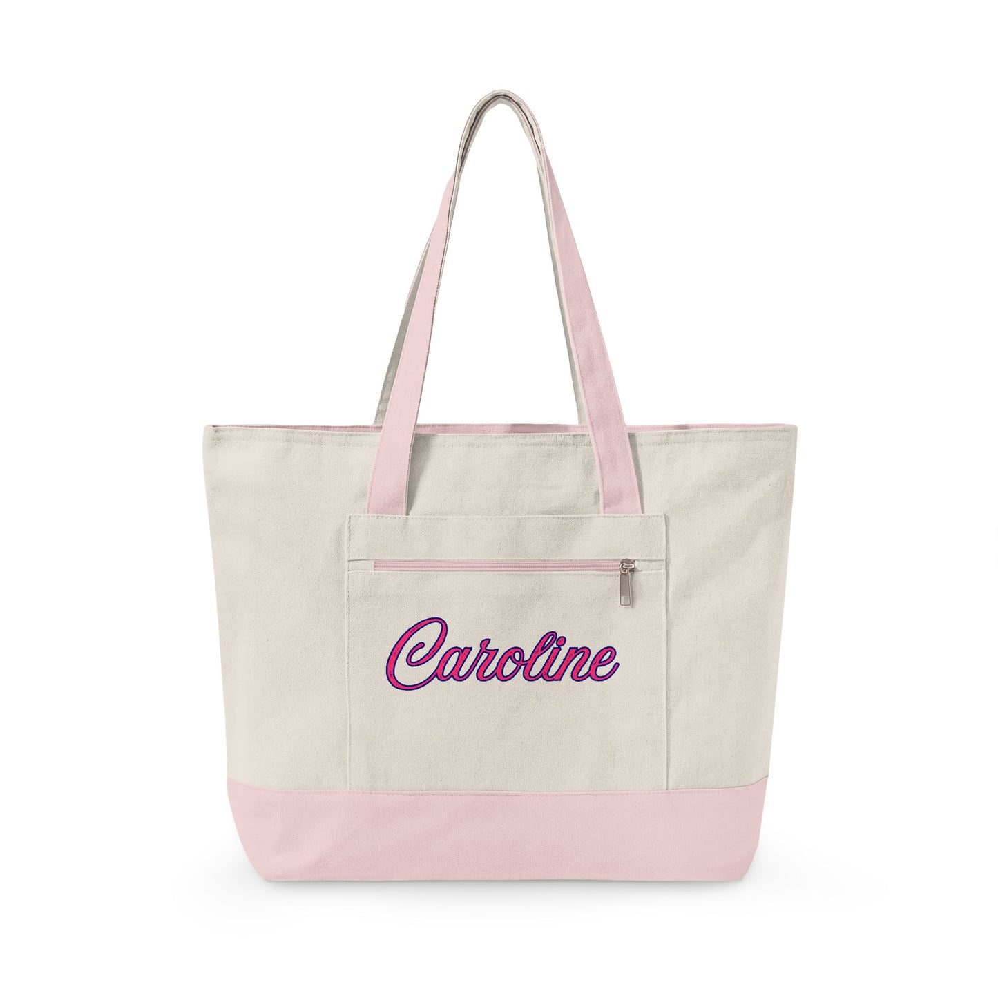 Personalized Sorority Tote Bag |, Custom Name Canvas Zipper Tote