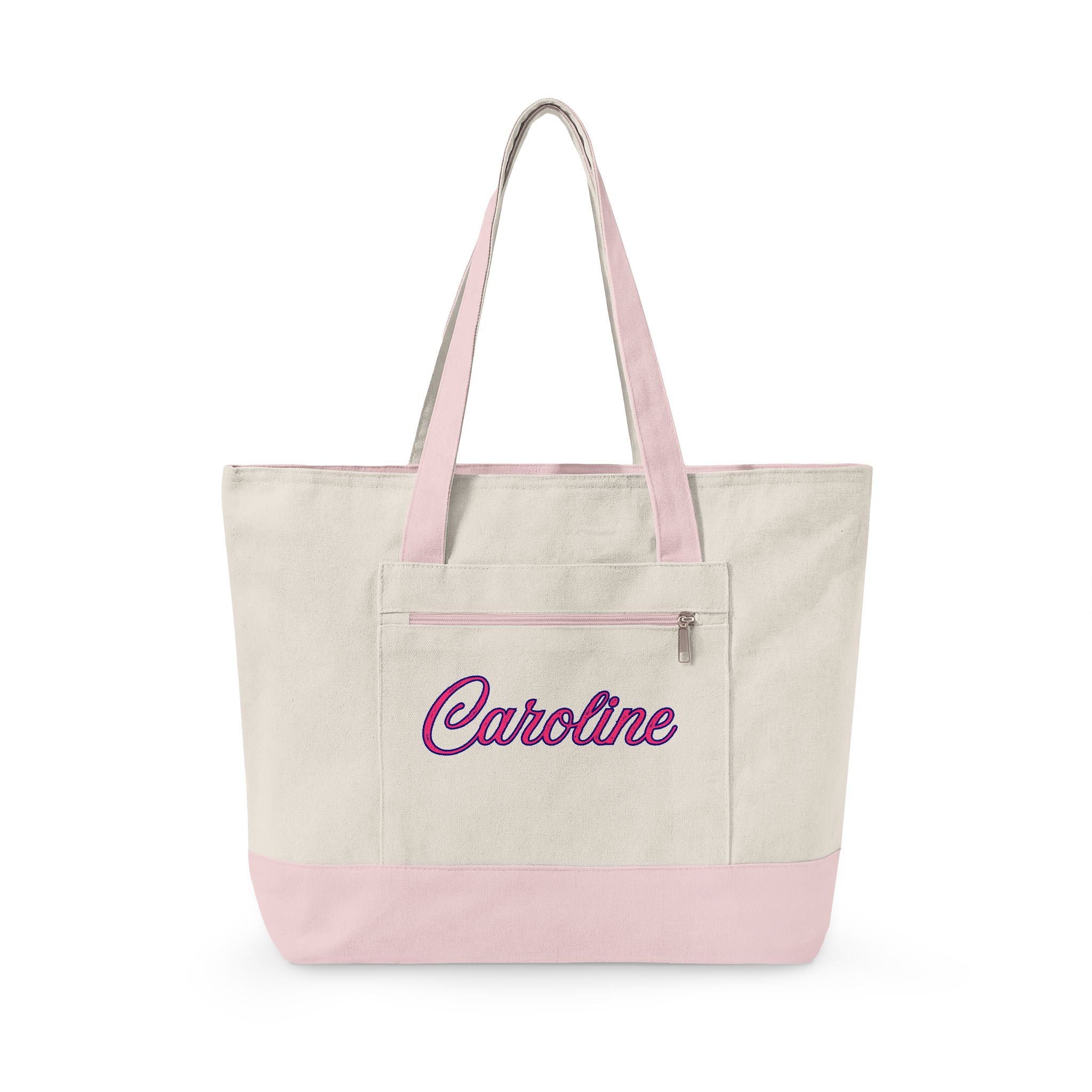 Personalized Sorority Tote Bag |, Custom Name Canvas Zipper Tote