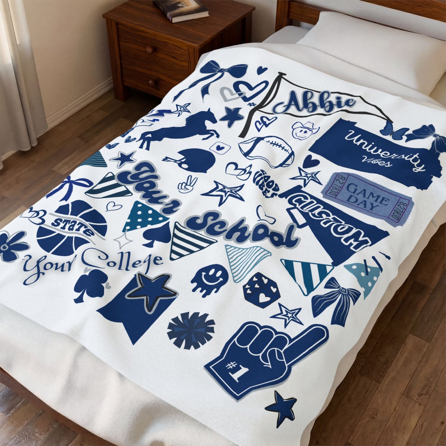 Custom College Commitment Blanket  Velveteen or sherpa  All College Available Personalized