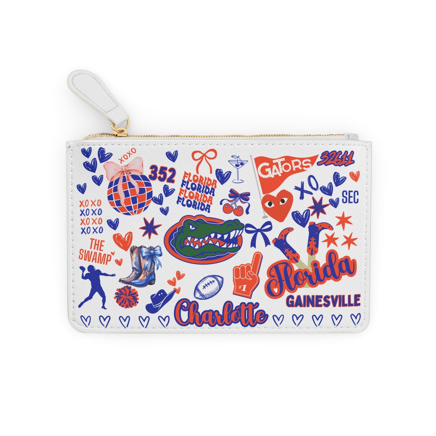 Personalized Florida Fan Mini Clutch | Custom College Game Day Purse | Fan Gift | Orange & Blue Accessory