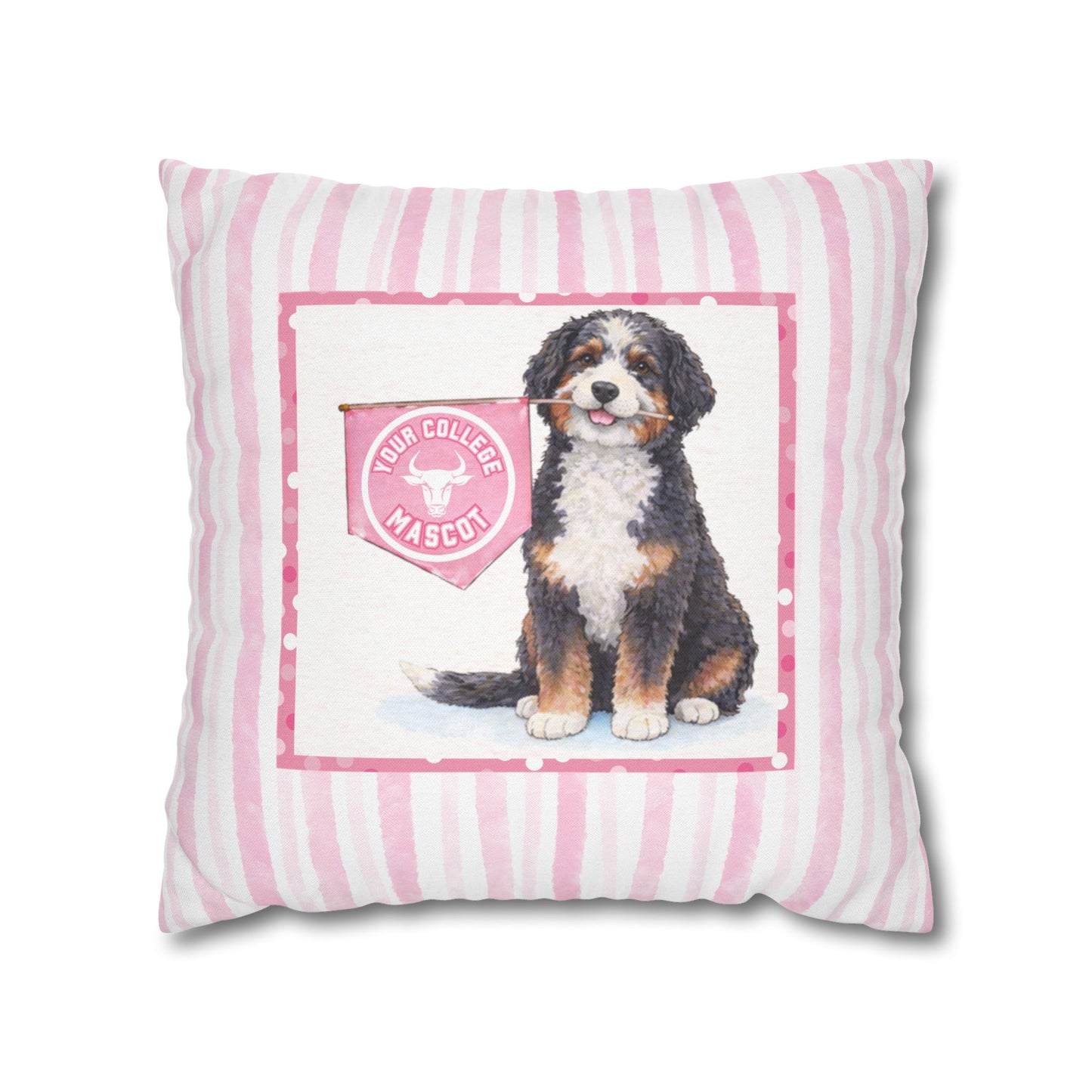 Custom College Dog Pillow Cover | Personalized School Mascot Pillow | Dorm Decor Gift | College Acceptance Gift | Dog Lover College Gift
