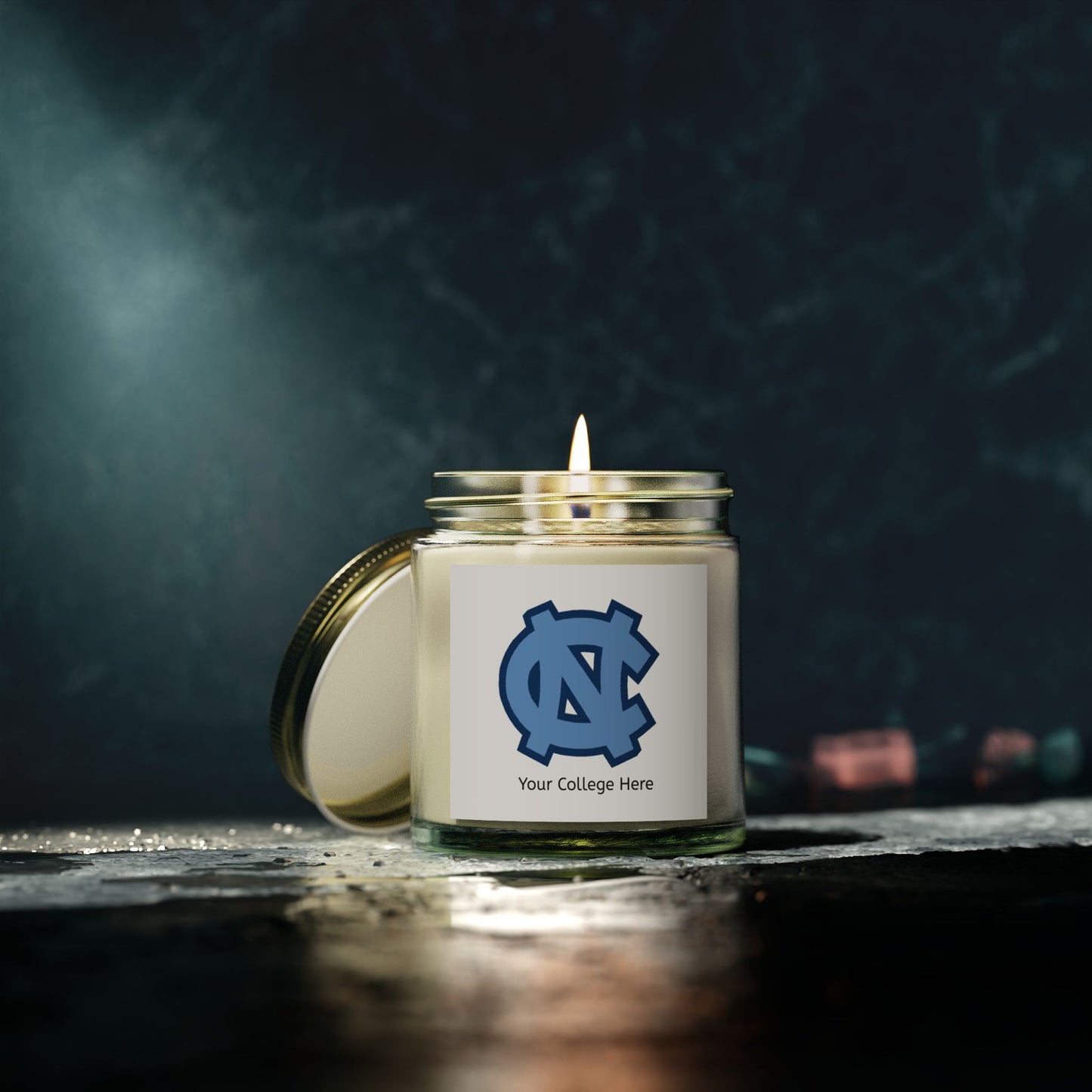 Scented Candle Personalized with College Name and Colors