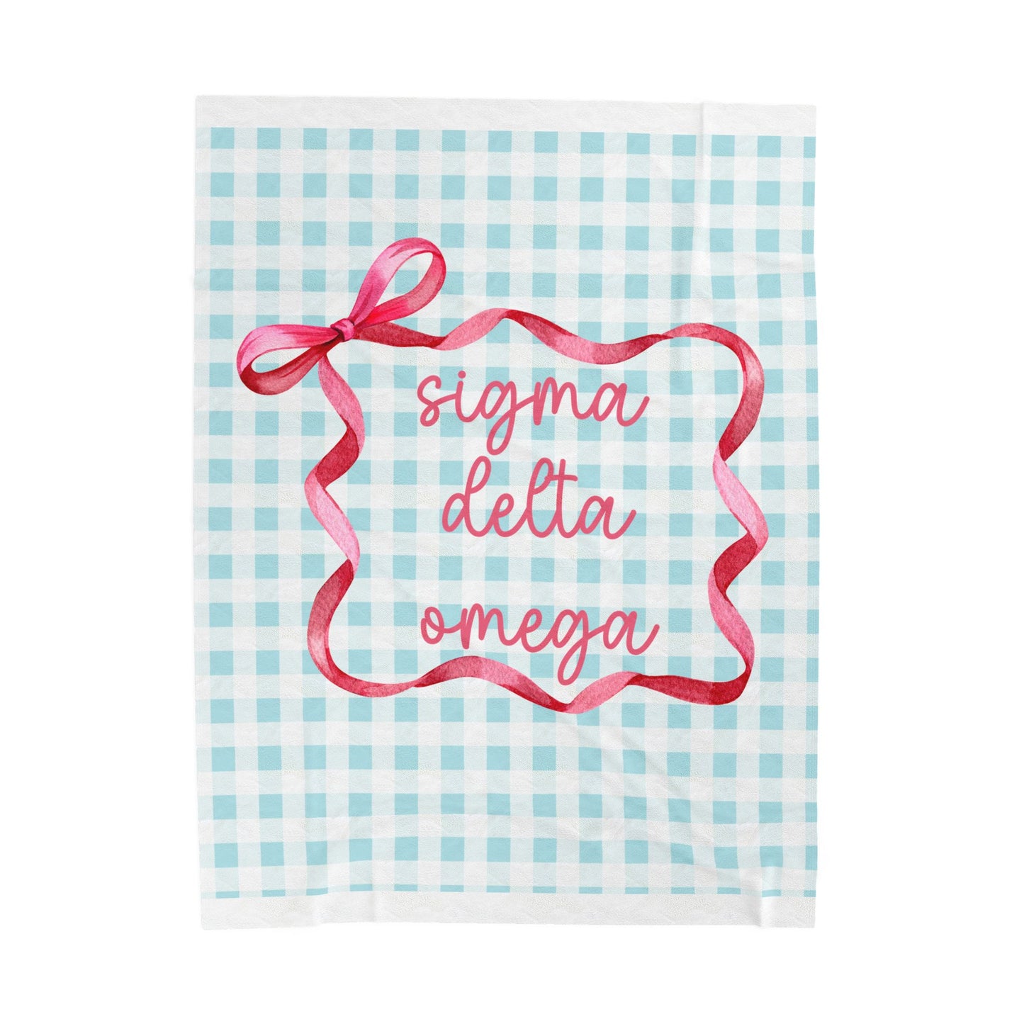 Personalized Sorority gingham and bow Throw, Graduation Gift, Cozy Bedding, Custom College Dorm Decor, Big Little Reveal, sorority gift