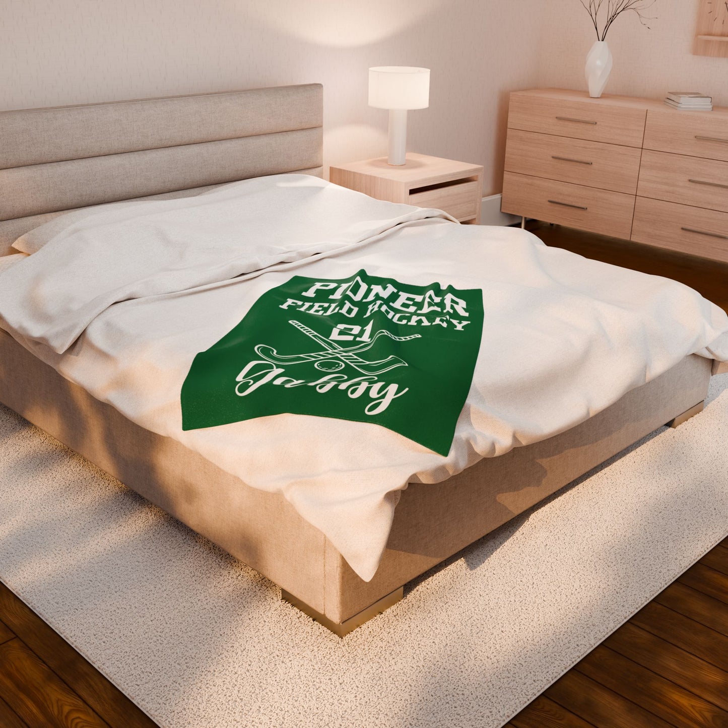 Field Hockey Team Gift, Personalized Sports Blanket, Youth Sports Team Gift, Senior Night Gift, Custom Name Velveteen Plush Blanket