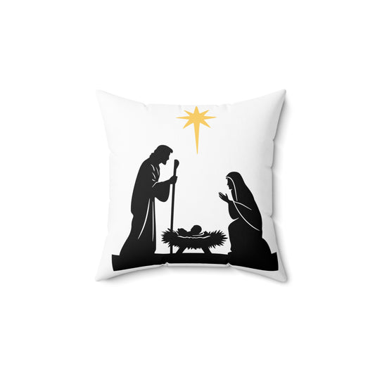 Holy Family Square Pillow - Jesus, Mary & Joseph - Faith-Inspired Home Decor