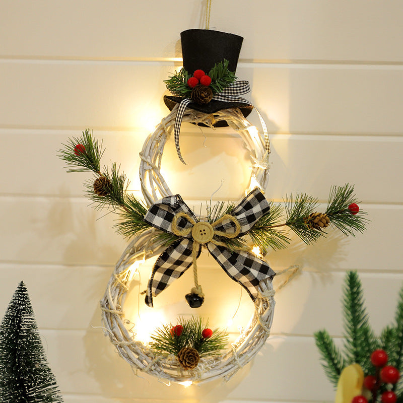 Festive Farmhouse Light-Up Snowman Decoration