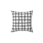 Farm Fresh Pumpkins Square Pillow, Fall Decor Pillow, Grey Plaid Pillow, Autumn Harvest Pillow, Halloween Pillow, Thanksgiving Pillow