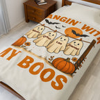 Halloween Plush Blanket, Halloween Ghosts Personalized Kids Blanket, Hanging with my Boos, Custom Children's Names Blanket, Ghost Family