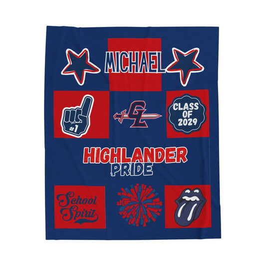 Personalized High School Spirit Blanket, Custom Name Cozy Throw for Teens, Varsity Sports Club Fleece Bedding, Graduation Gift, Team Colors
