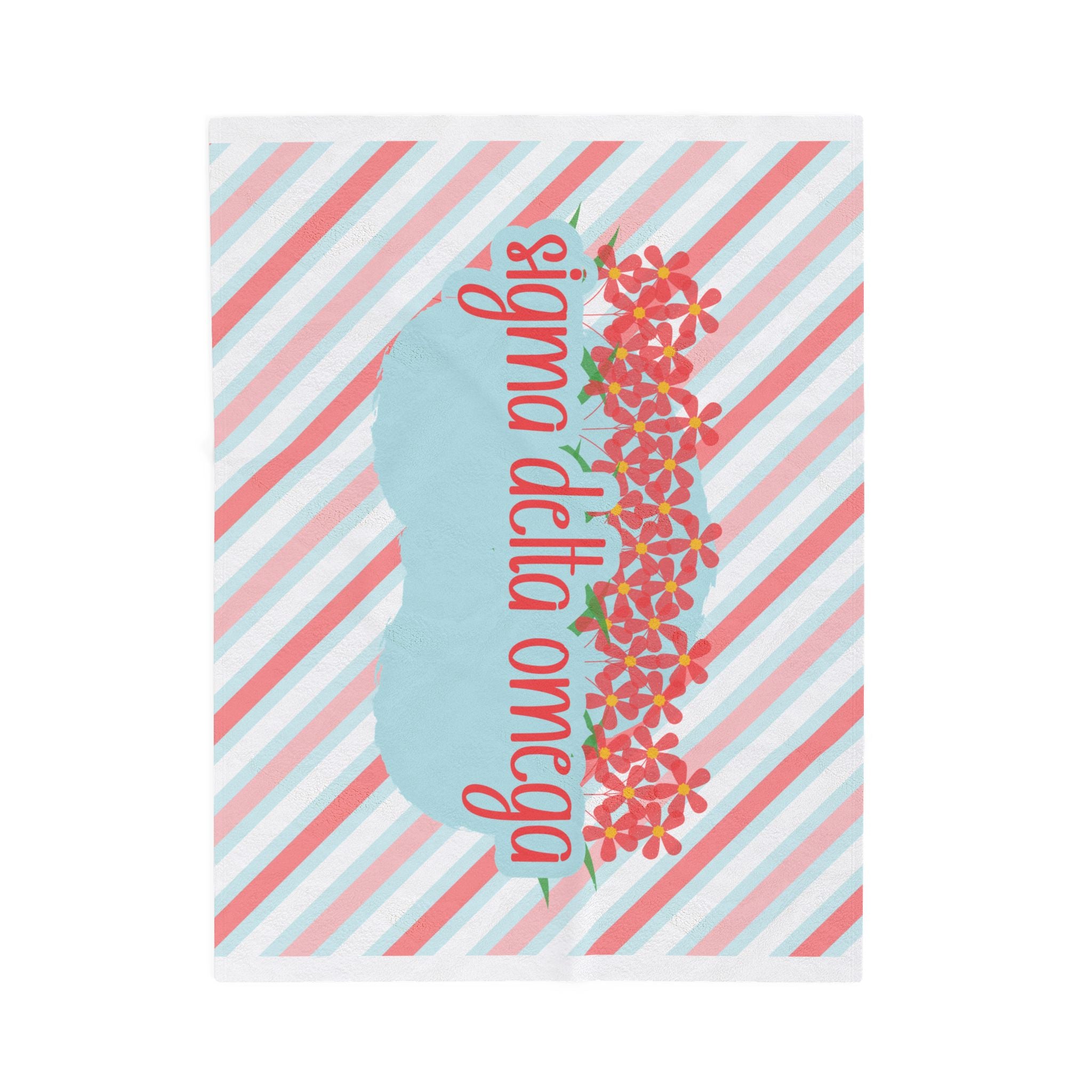 Personalized Sorority Floral Striped Throw, Graduation Gift, Cozy Bedding, Custom College Dorm Decor, Big Little Reveal, sorority gift
