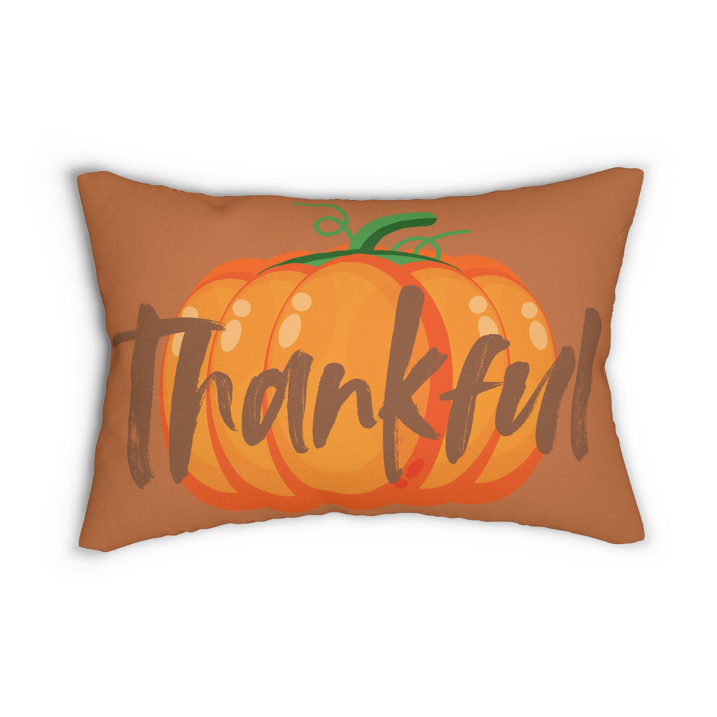 Thankful Pumpkin Throw Pillow | Fall Harvest Decor | Autumn Cushion | Rustic Thanksgiving Accent | Cozy Seasonal Pillow"