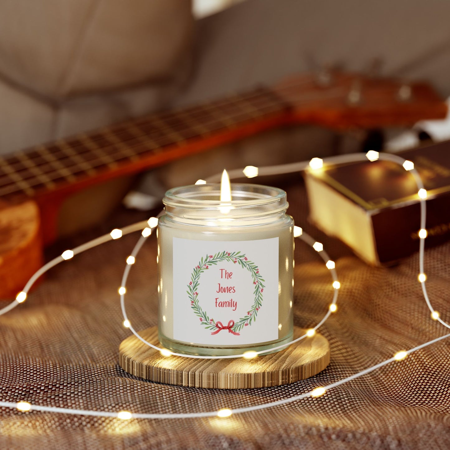 Personalized Christmas Candle - Scented Candles - any name any color combination