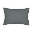Chic Grey Monogrammed Throw Pillow 14x20" with Vibrant Letters