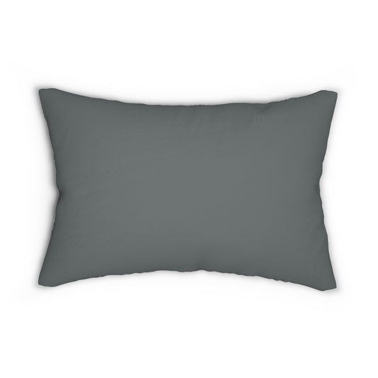 Chic Grey Monogrammed Throw Pillow 14x20" with Vibrant Letters