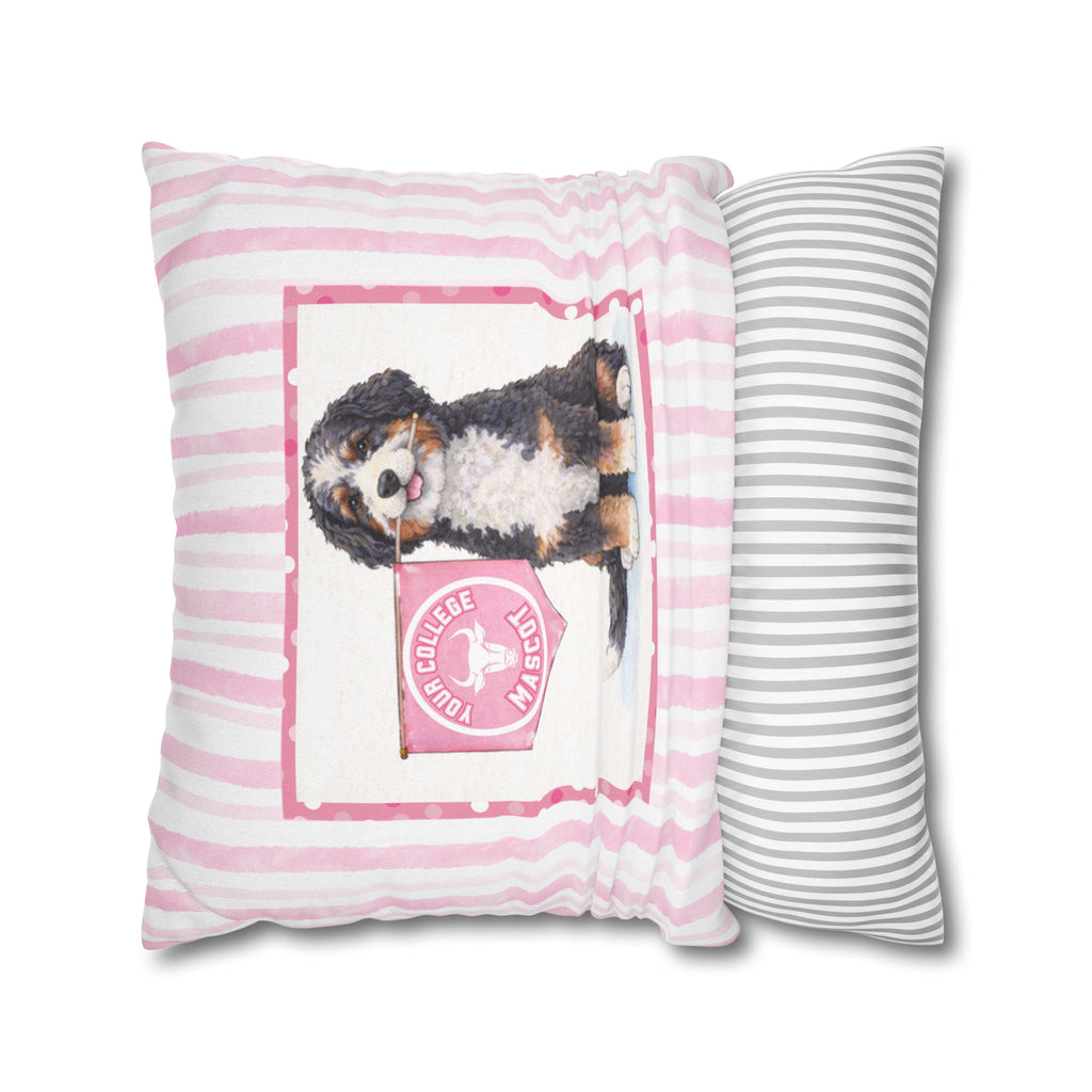 Custom College Dog Pillow Cover | Personalized School Mascot Pillow | Dorm Decor Gift | College Acceptance Gift | Dog Lover College Gift