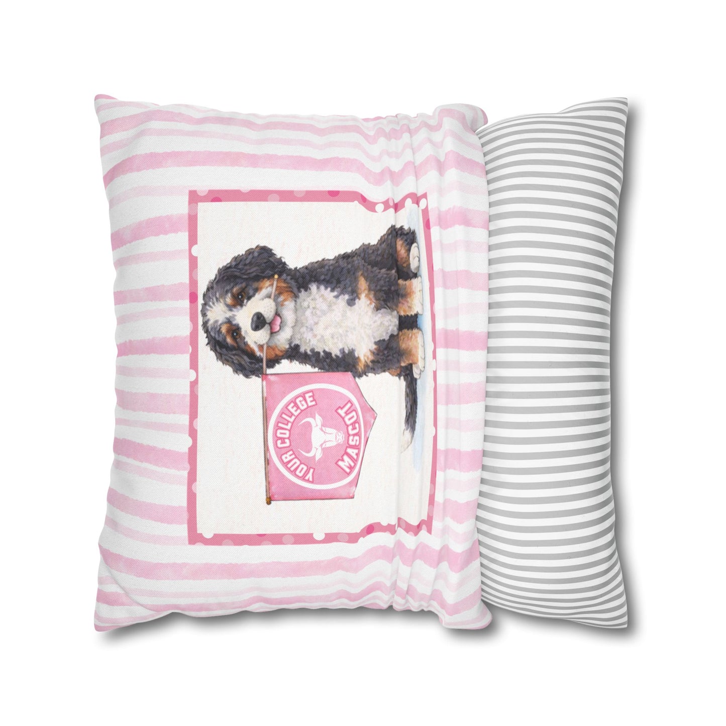 Custom College Dog Pillow Cover | Personalized School Mascot Pillow | Dorm Decor Gift | College Acceptance Gift | Dog Lover College Gift