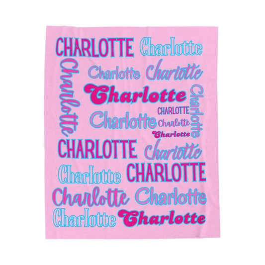 Personalized Velveteen Plush Blanket | Cozy Gift for Charlotte | Custom Soft Throw | Unique Home Decor | Perfect for Any Occasion