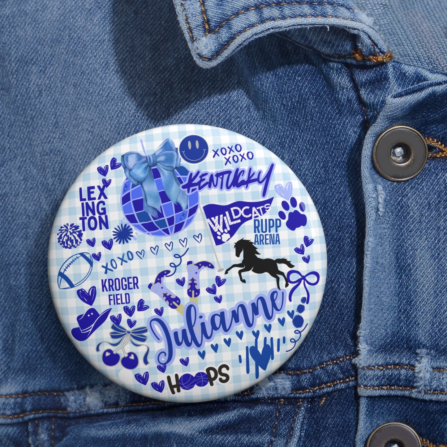 Kentucky Spirit Wear Pins - Custom Pin Buttons, Design Your Own Button Pins, Kentucky State Pride Badge, Personalized Lapel Pins,