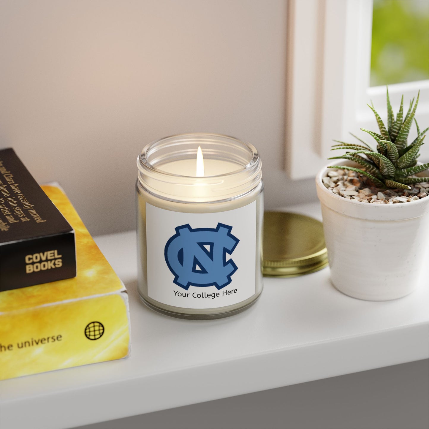 Scented Candle Personalized with College Name and Colors