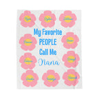 Personalized Grandchildren Velveteen Plush Blanket, Gift for Grandma, Custom Family Names, Cozy Throw Blanket, Mother's Day Present, Warm
