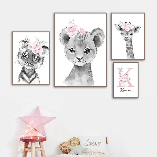 Personalized Cute Canvas Print Wall Poster For Kids Room