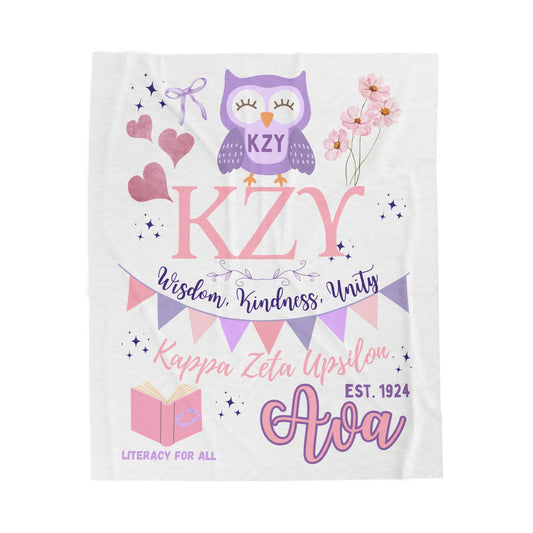 PERSONALIZED Sorority Bid Day Big Little Custom Velveteen Plush Blanket, Cozy Throws, Sorority Gifts, Big Little or Bid Day Presents