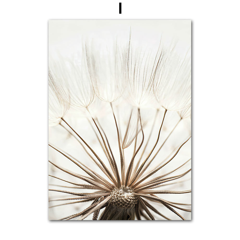 Reed Dandelion Dolphin Sea Beach Flower Wall Art Canvas Painting