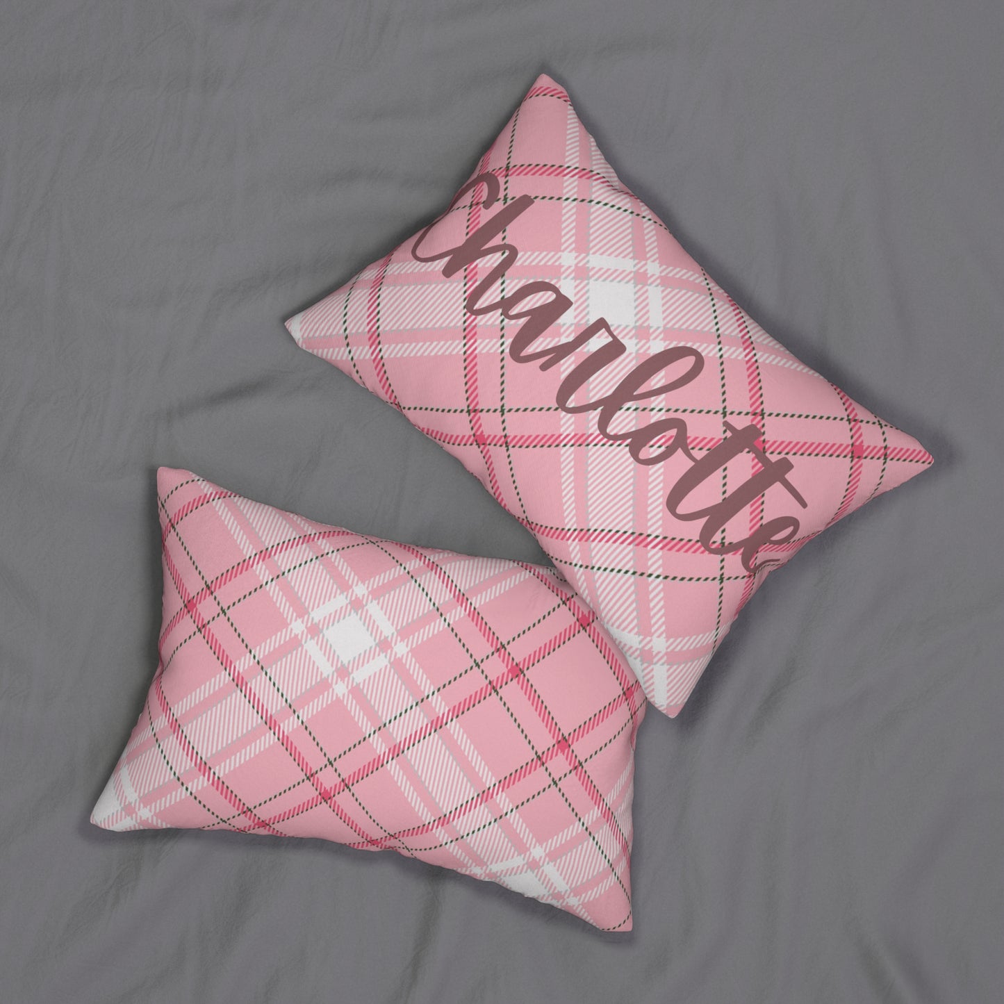 Plaid Personalized Throw Pillow: Trendy Home Decor Accent with Personalized Touch