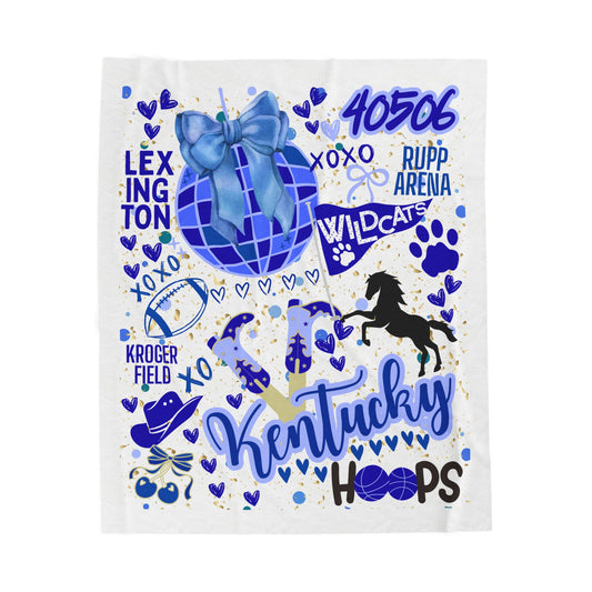 Plush Blanket for Kentucky Pride College Fans, Personalized Fleece Throw Gift, University Team Spirit Dorm Bedding, Wildcats Home Decor,